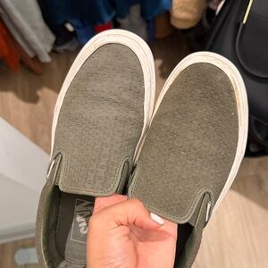 Vans Green Slip-On Sneakers